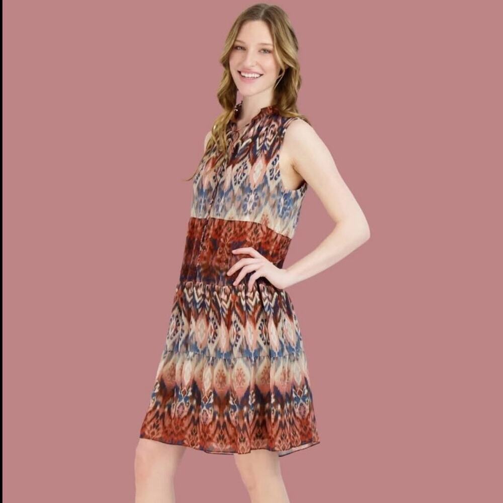 Julia Jordan Boho Sleeveless Tribal Print Dress